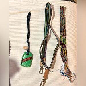 Consuela strap, Indian braid, and luggage tag. All brand new!